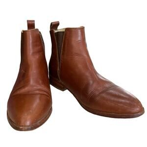 Nisolo brown leather boots size 6.5 leather soles 1” heel